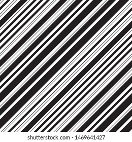 Slanting black stripes pattern vector with contour. Vector seamless pattern. Monochrome geometric pattern with parallel stripes.