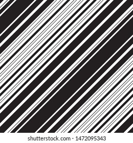 Slanting black stripes pattern vector with contour. Vector seamless pattern. Monochrome geometric pattern with parallel stripes.