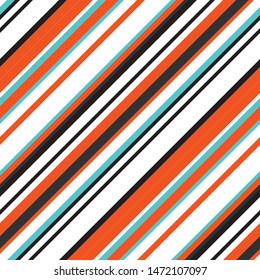 Slanting color stripes seamless pattern vector. Modern stylish texture. Vector seamless pattern.
