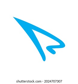 A slanting letter 'R' , can also be understood as a a pointing arrow.