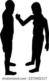 slap face gesture silhouette illustration