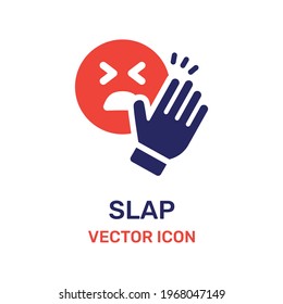 Slap The Face Icon Vector