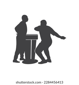 Slap fight logo vector illustration design template