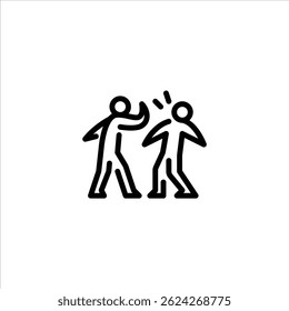 slap outline icon. figure fighting line art illustration.
