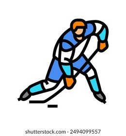 slap shot ice hockey sport game color icon vector. slap shot ice hockey sport game sign. isolated symbol illustration