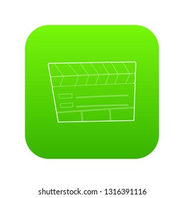 Slapstick icon green vector isolated on white background