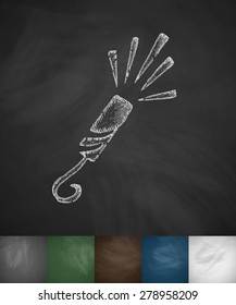 slapstick icon. Hand drawn vector illustration. Chalkboard Design