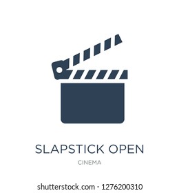 slapstick open icon vector on white background, slapstick open trendy filled icons from Cinema collection, slapstick open vector illustration