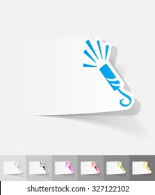 slapstick paper sticker with shadow. Vector illustration