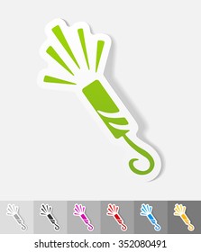 slapstick paper sticker with shadow. Vector illustration