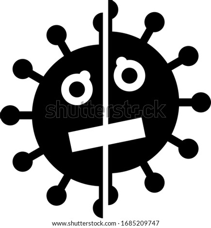 Slash coronavirus illustration. Modern flat style
