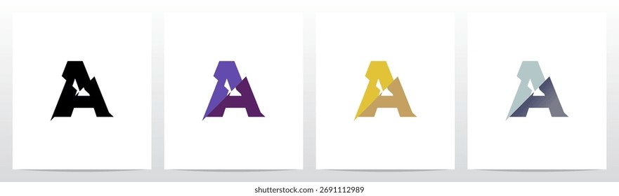 Slash Cut Slice Divides Letter Initial Logo Design A