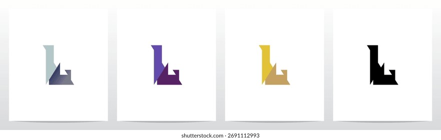 Slash Cut Slice divide la letra del logotipo inicial L