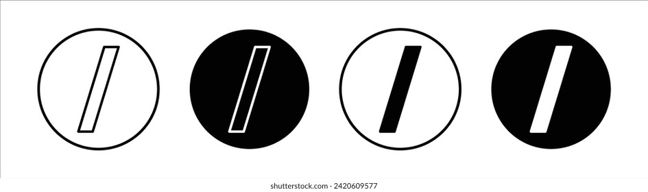 Slash flat line icon set. Slash Thin line illustration vector