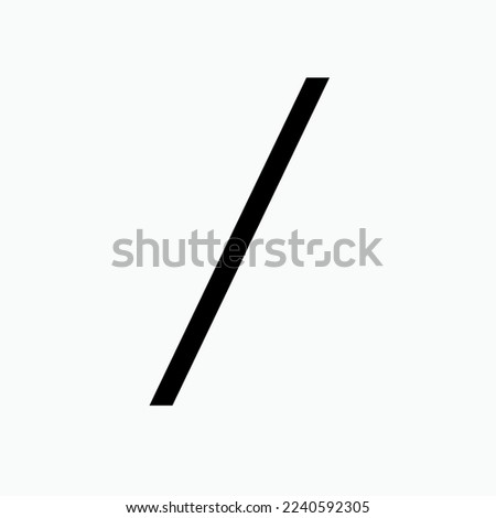 Slash Icon. Divide, Division, Fraction Symbol.