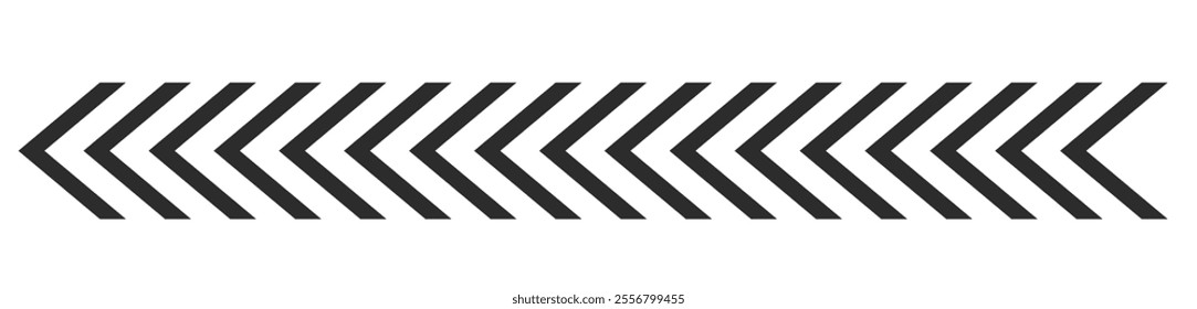 Slash line arrow grid, decorative diagonal divider. Geometric dashed barrier, tape or embroidery. Angled stripes, tilt pattern.