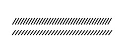 Slash Line. Border With Diagonal Lines. Angle Of Tilt Stripes. Black Pattern Of Footer. Diagonal Parallel Lines Divider Strip. Tilt Strip Geometric Abstract Border. Slash Divider. Vector Illustration