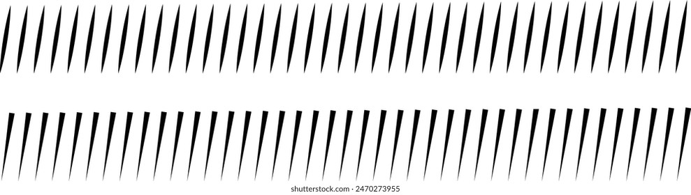 Slash line. Border with diagonal lines. Angle of tilt stripes. Black pattern of footer isolated on white background. Vector.