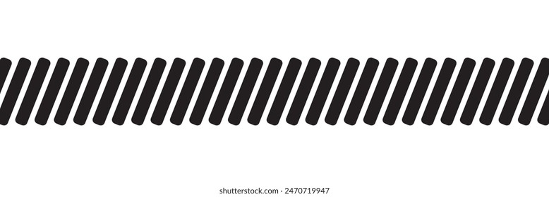 Schrägstrich. Rahmen mit diagonalen Linien. Neigungswinkel der Streifen. Schwarzes Muster der Fußzeile isoliert auf weißem Hintergrund Design eps 10