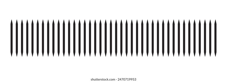 Slash line. Border with diagonal lines. Angle of tilt stripes. Black pattern of footer isolated on white background design eps 10