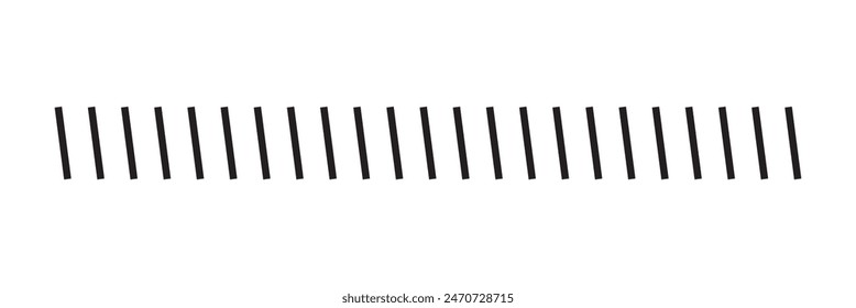 Slash line. Border with diagonal lines. Angle of tilt stripes. Black pattern of footer. Diagonal parallel lines divider strip. Tilt strip geometric abstract border.