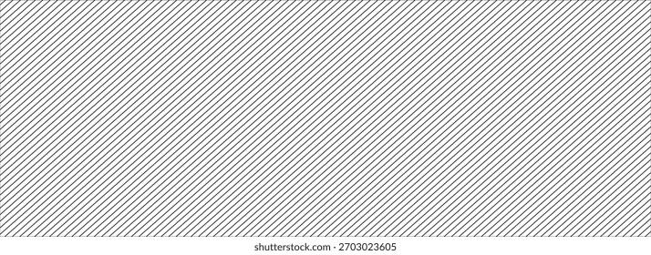 Línea de corte. Borde con líneas diagonales. Ángulo de las rayas de inclinación. Patrón negro de pie de página Vector aislado sobre fondo blanco. Eps10