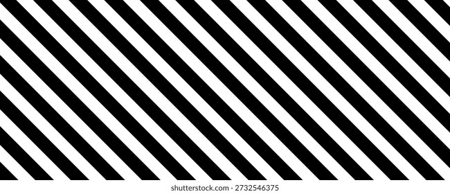 Línea de corte. Borde con líneas diagonales. Impresión geométrica para cinta de precaución o barrera. Ángulo de inclinación de las franjas paralelas. Patrón negro aislado sobre fondo blanco