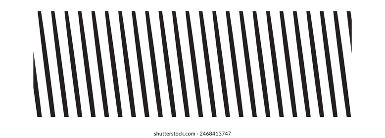 Slash line border. Diagonal parallel lines divider strip. Tilt strip geometric abstract border. Slash divider. Vector illustration isolated on white background.