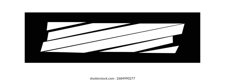 Slash line border. Diagonal parallel lines divider strip. Tilt strip geometric abstract border. Slash divider. Vector illustration isolated on white background. 