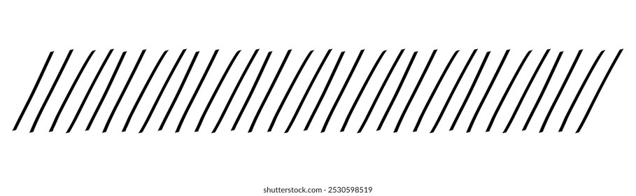 Borda de rabisco de linha de barra, linhas diagonais. Faixa divisória Borda abstrata geométrica da faixa de inclinação. Grade diagonal. Fita geométrica tracejada