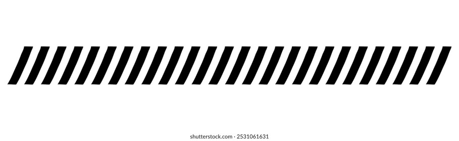 Slash line doodle border, diagonal lines. Divider strip Tilt strip geometric abstract border. Diagonal grid. Geometric dashed tape