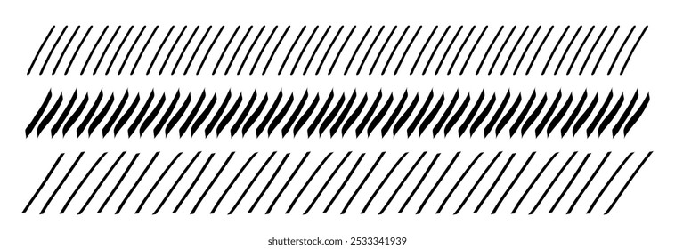 Borda de rabisco de linha de barra, linhas diagonais. Faixa divisória Borda abstrata geométrica da faixa de inclinação. Grade diagonal. Fita geométrica tracejada