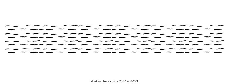 Slash line doodle border, diagonal lines. Divider strip Tilt strip geometric abstract border. Diagonal grid. Geometric dashed tape