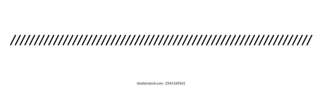 Slash line. Parallel line divider strip. Tilt strip geometric border. Vector