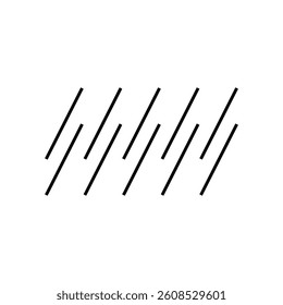 Slash lines pattern. Border with tilted parallel stripes. Embroidery ornament with slanted stitches on white background. Vector graphic illustration.