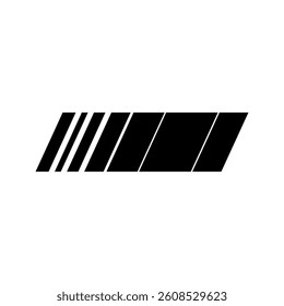 Slash lines pattern. Border with tilted parallel stripes. Embroidery ornament with slanted stitches on white background. Vector graphic illustration.