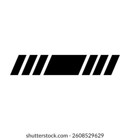 Slash lines pattern. Border with tilted parallel stripes. Embroidery ornament with slanted stitches on white background. Vector graphic illustration.