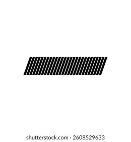 Slash lines pattern. Border with tilted parallel stripes. Embroidery ornament with slanted stitches on white background. Vector graphic illustration.