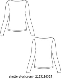 slash neck long sleeve top, fitted feminine top