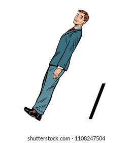 slash punctuation mark. Business people silhouette alphabet. Pop art retro vector illustration kitsch vintage drawing