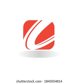 slash round abstract logo design vector