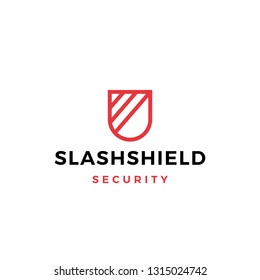 slash shield logo vector icon