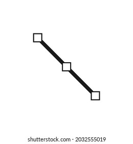 slash with three small squares attached