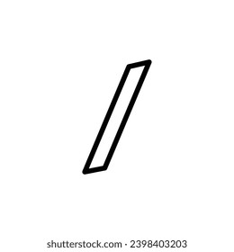 Slash vector icon in black and white color.