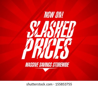 Slashed prices design template.