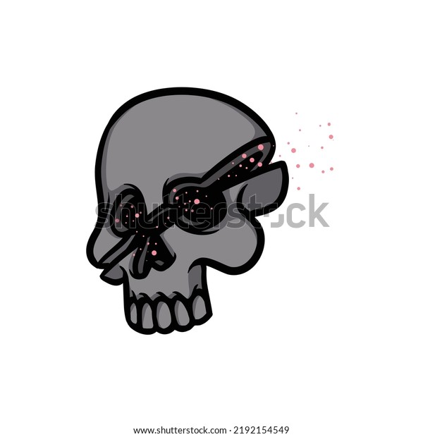 Slashed Skull Cartoon Vector Illustration Stock Vector (Royalty Free ...