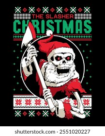 Der Slasher Weihnachten hässlich Pullover Design