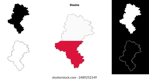 Slaskie province outline map set