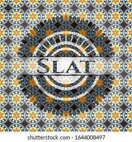 Slat arabesque style badge. arabic decoration.