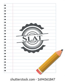 Slat pencil strokes emblem. Vector Illustration. Detailed.